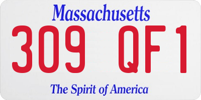 MA license plate 309QF1