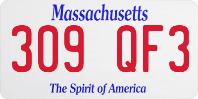 MA license plate 309QF3