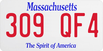 MA license plate 309QF4