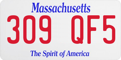 MA license plate 309QF5