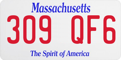 MA license plate 309QF6