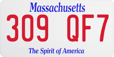 MA license plate 309QF7