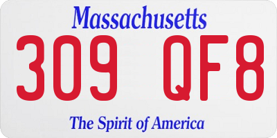 MA license plate 309QF8