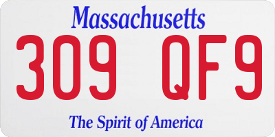 MA license plate 309QF9