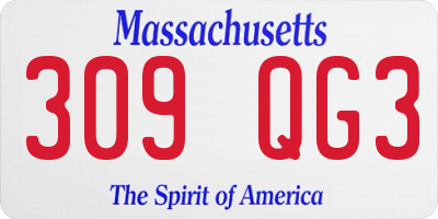 MA license plate 309QG3