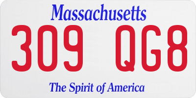 MA license plate 309QG8