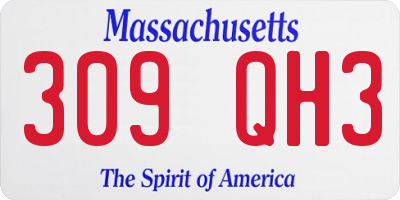 MA license plate 309QH3