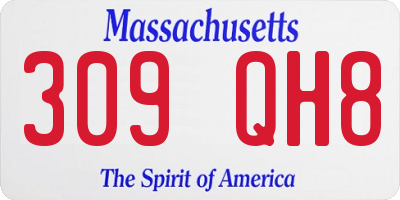 MA license plate 309QH8