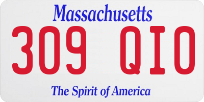 MA license plate 309QI0