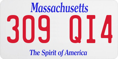 MA license plate 309QI4