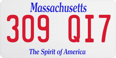 MA license plate 309QI7