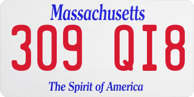 MA license plate 309QI8