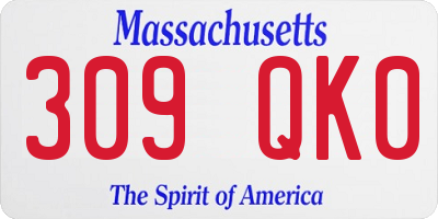 MA license plate 309QK0