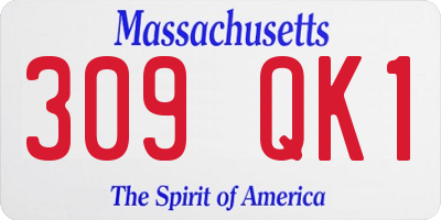 MA license plate 309QK1