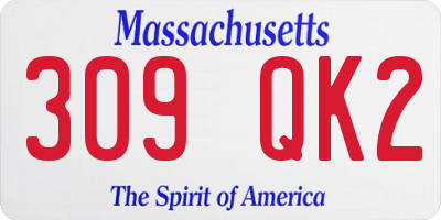 MA license plate 309QK2