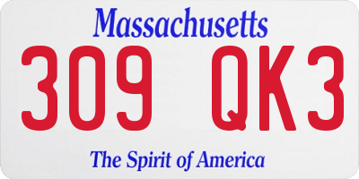 MA license plate 309QK3