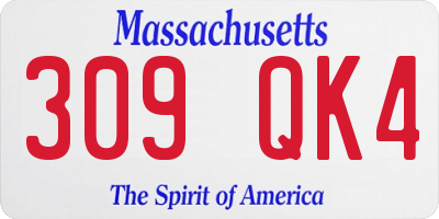 MA license plate 309QK4