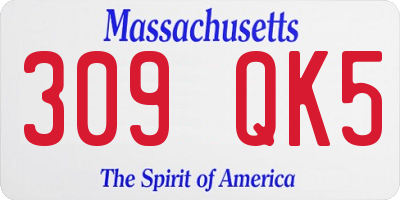MA license plate 309QK5