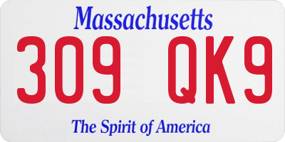 MA license plate 309QK9