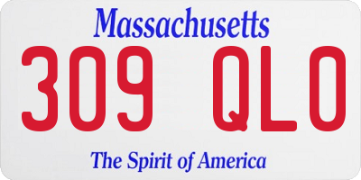 MA license plate 309QL0