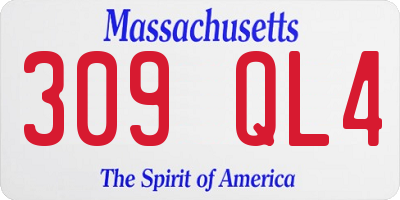 MA license plate 309QL4