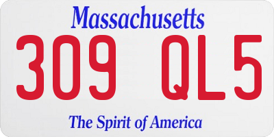 MA license plate 309QL5