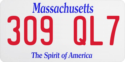 MA license plate 309QL7