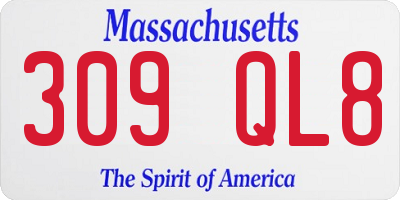 MA license plate 309QL8