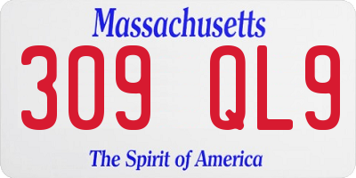 MA license plate 309QL9