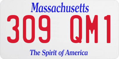 MA license plate 309QM1