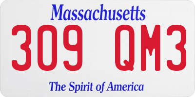 MA license plate 309QM3