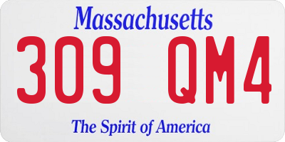 MA license plate 309QM4