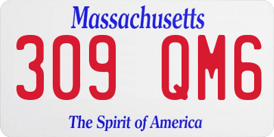 MA license plate 309QM6