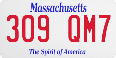 MA license plate 309QM7