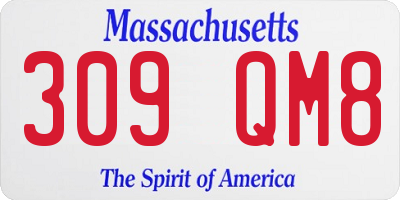 MA license plate 309QM8