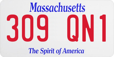 MA license plate 309QN1