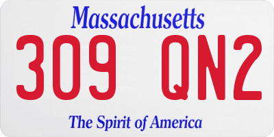 MA license plate 309QN2