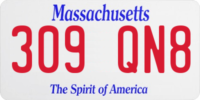 MA license plate 309QN8