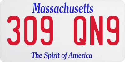 MA license plate 309QN9