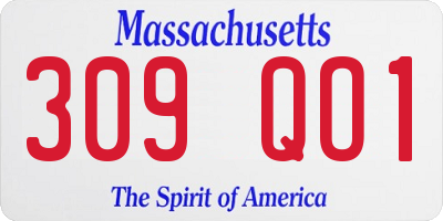 MA license plate 309QO1