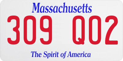MA license plate 309QO2