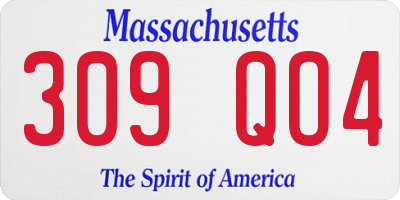 MA license plate 309QO4
