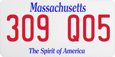 MA license plate 309QO5