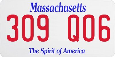 MA license plate 309QO6