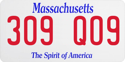 MA license plate 309QO9