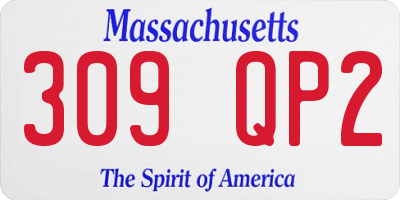 MA license plate 309QP2