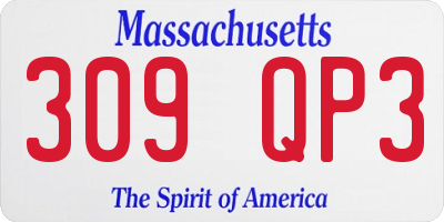 MA license plate 309QP3