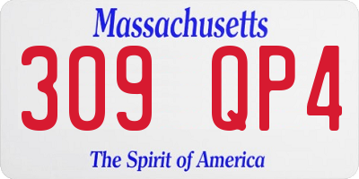 MA license plate 309QP4