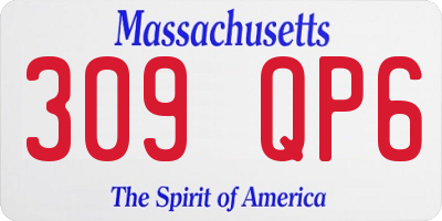 MA license plate 309QP6