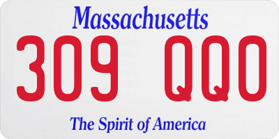MA license plate 309QQ0